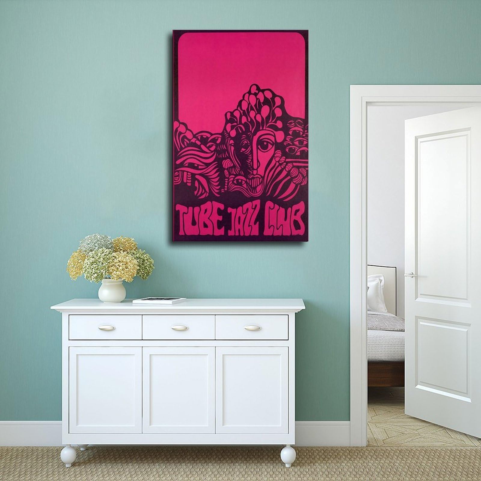 Poster su tela con stampa di concerti in stile retrò, decorazione artistica da parete per soggiorno e camera da letto, 40 x 60 cm