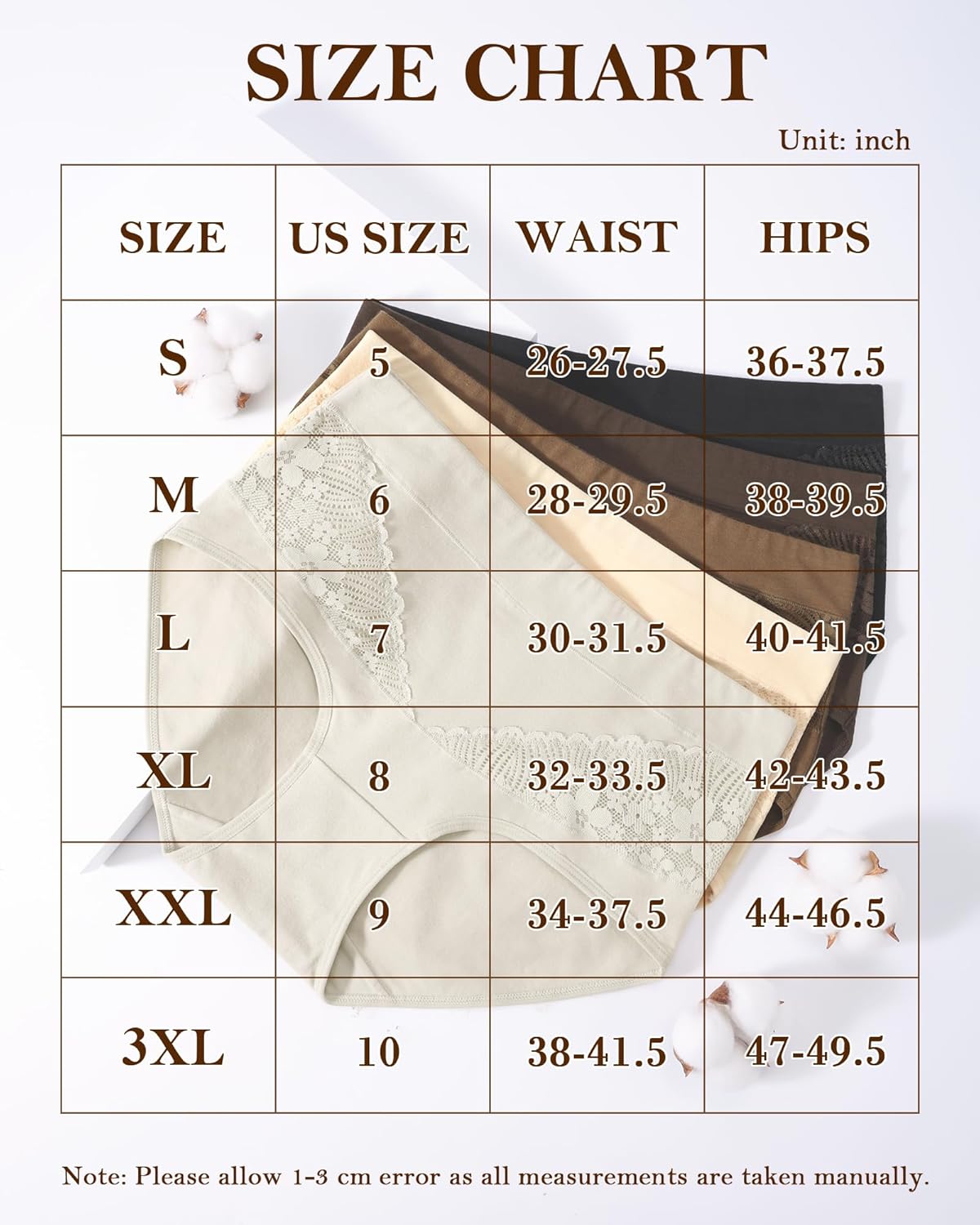 Women's Cotton Underwear Slight Tummy Control High Waisted Postpartum Panties Ladies Soft Full Coverage Briefs 5 Pack - Image 7