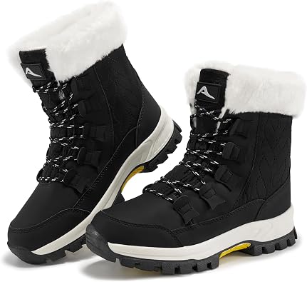 Alicegana Snow Boots for Women Winter Warm Fur Lined Waterproof Non Slip Mid Calf for Hiking Walking 2026