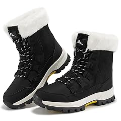 Alicegana Snow Boots for Women Winter Warm Fur Lined Waterproof Non Slip Mid Calf for Hiking Walking 2026