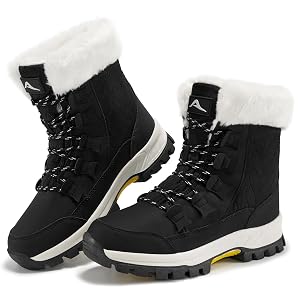 Alicegana Snow Boots for Women Winter Warm Fur Lined Waterproof Non Slip Mid Calf for Hiking Walking 2026