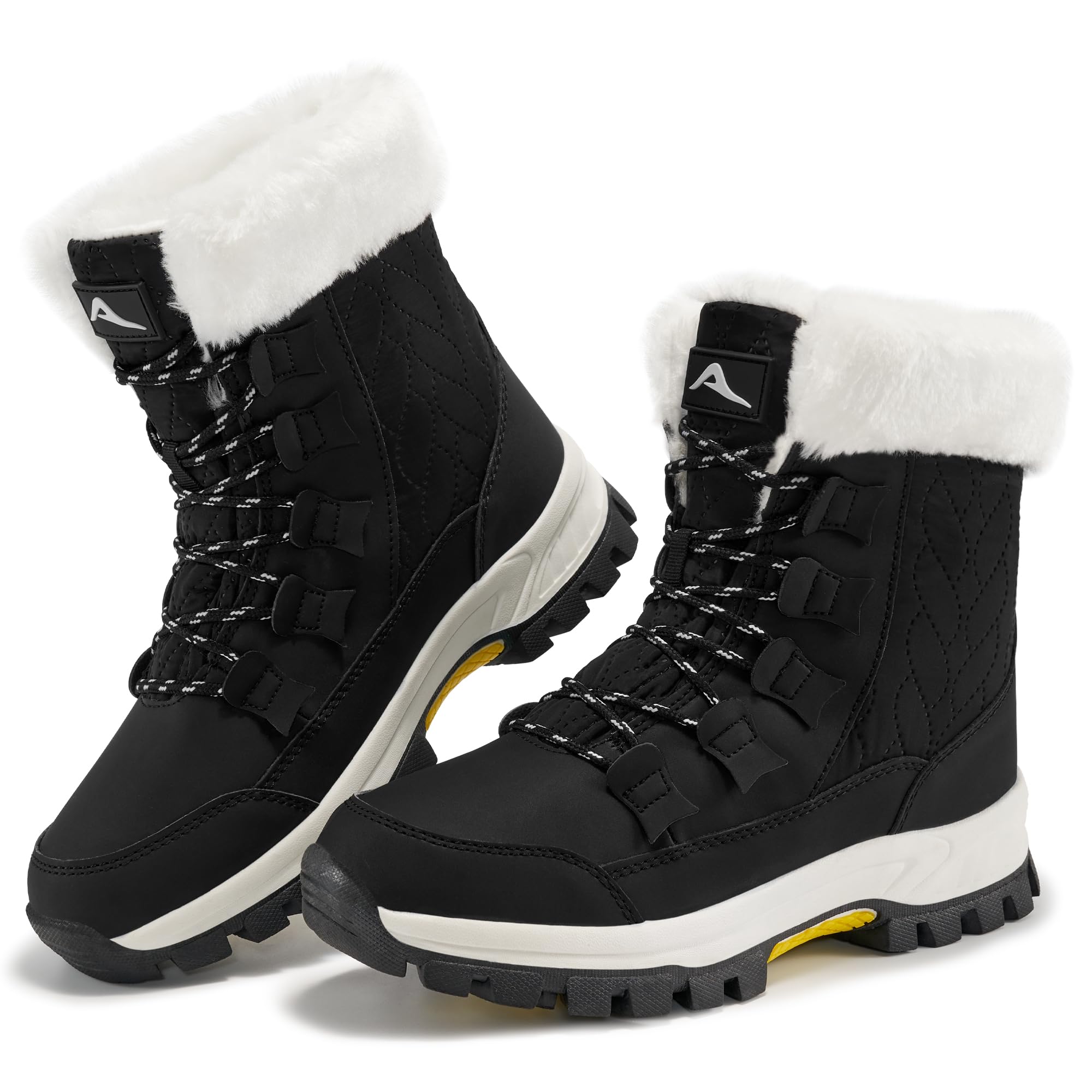Alicegana Snow Boots for Women Winter Warm Fur Lined Waterproof Non Slip Mid Calf for Hiking Walking 2026