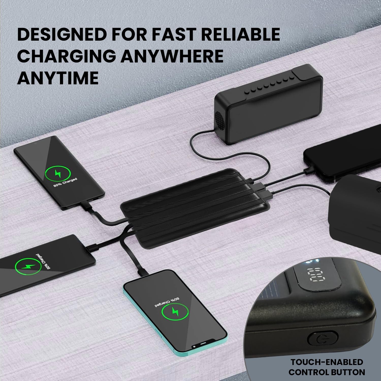 GIGALUMI 10000mAh Solar Power Bank Built-in COB Flashlight Portable Charging Device with LED Indicators 2 USB Output Ports & USB-A to Micro-USB Cable for Smartphones Tablets... 5 GIGALUMI 10000mAh Solar Power Bank Built-in COB Flashlight Portable Charging Device with LED Indicators 2 USB Output Ports & USB-A to Micro-USB Cable for Smartphones Tablets... - Image 5