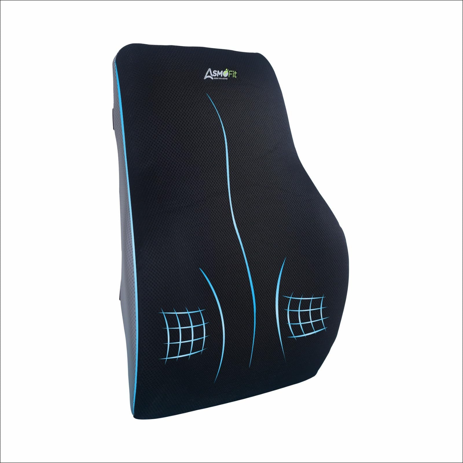 Back Support for Office Chair | Gel Memory Foam Lumbar Cushion with 2 Years Warranty | Orthopedic Backrest Pillow for Sitting,Lower Back Pain,Sciatica,Spine Support,Car,Office-(Black Grey)