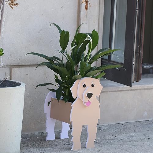 Gochoi Golden Retriever - Macetas de perro Golden Retriever para decoración de jardín al aire libre, contenedor de plantas Golden Retriever para