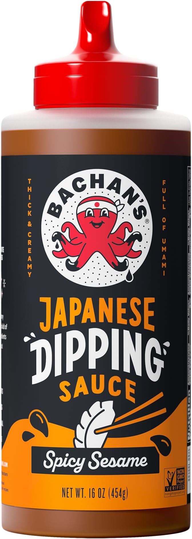 Japanese Dipping Sauce - Spicy Sesame, 16 Oz Bottle, Cold-Filled, Non GMO, No Preservatives, No Nut, Non Dairy, Vegan and BPA free. Dipping Sauce for Wings, Chicken, Steak, Appetizers