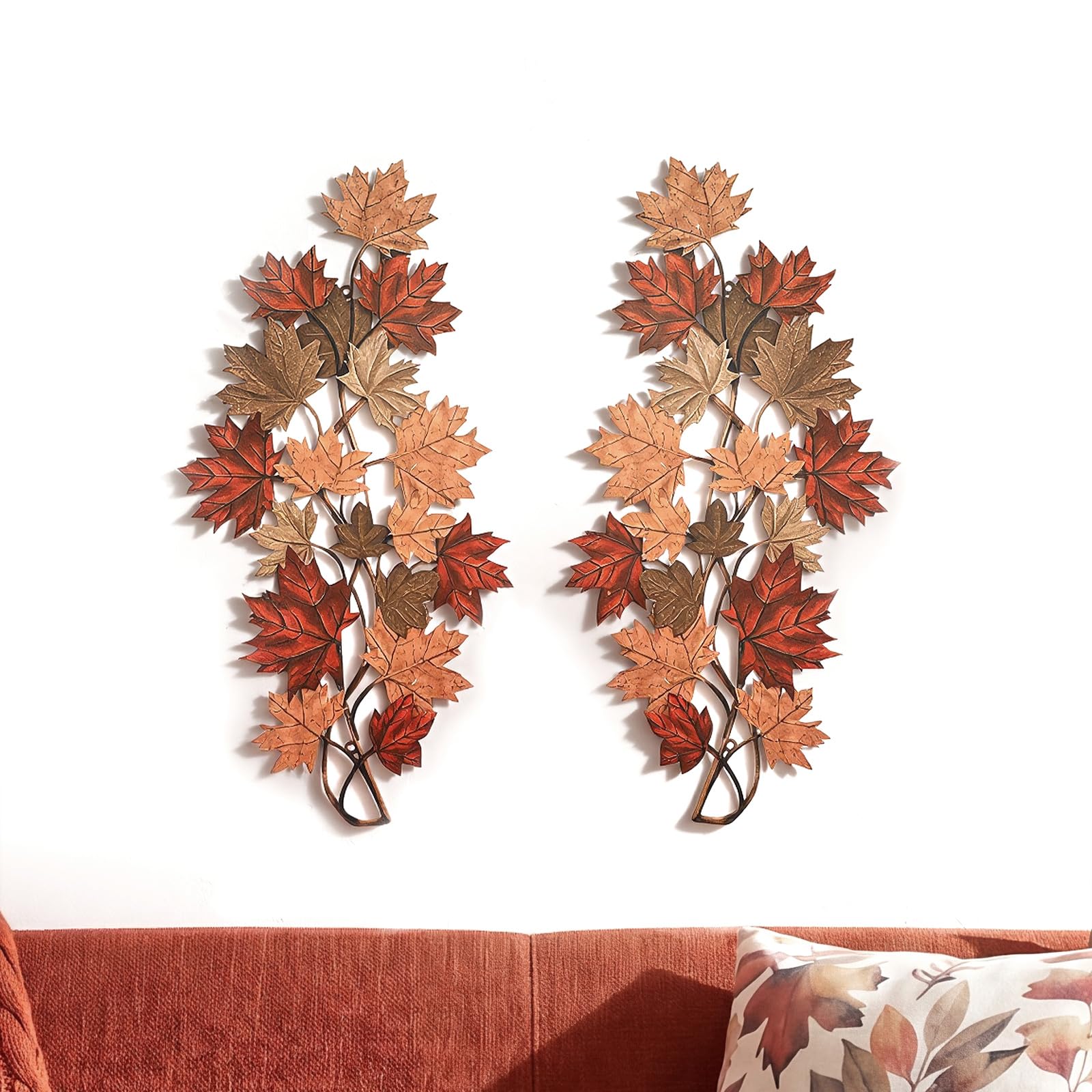 Photo 1 of MorningRo Metal Leaf Wall Art Set