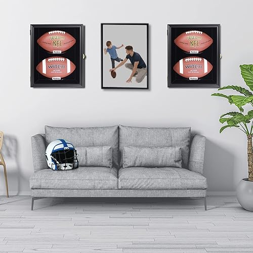 Miniatura 5 de Medikaison Vitrina de fútbol para montaje en pared, con bloqueo, visión clara, tamaño completo, anti decoloración, protección UV, puerta acrílica,