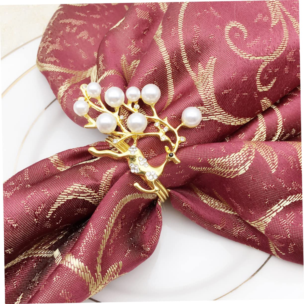 Alipis 18 Pcs Rond De Serviette De Noel Pinces à Serviettes De Noël Ronds De Serviette Renne Ronds De Serviette Festifs Décor De Table De Noël Décorations De Noël Porte-Serviette De Fête