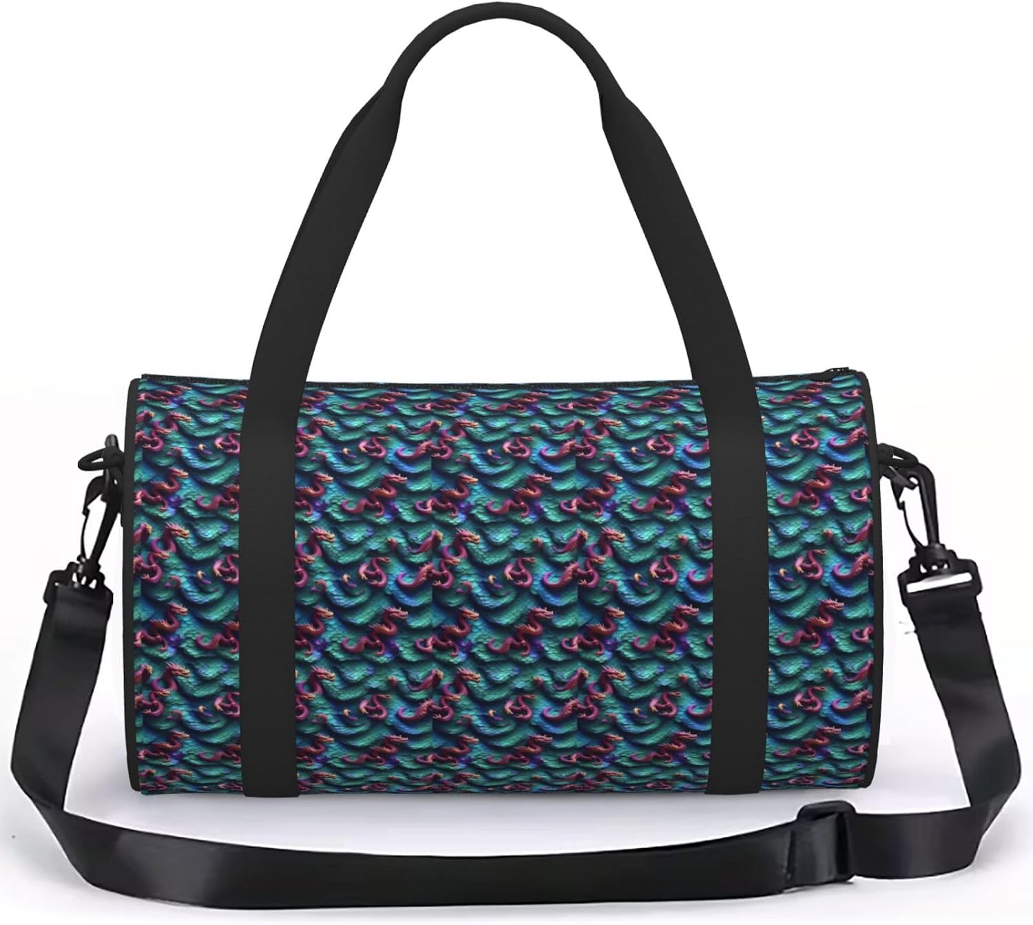 3d Magical Dragon Scales Pattern Print Sports Tote Bag Lightweight Water-Resistant Gym Backpack Travel Supplies