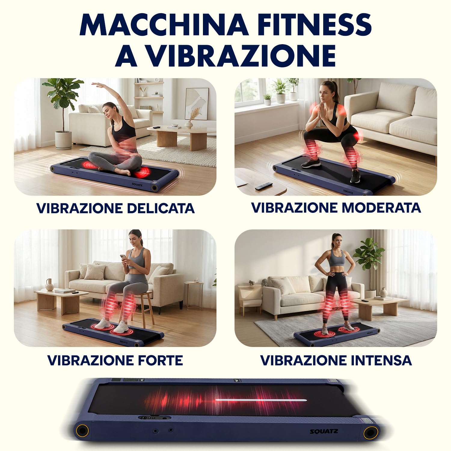 Squatz Tapis Roulant Pieghevole 2-in-1 con Pedana Vibrante, Walking Pad Salvaspazio, Display LED, Supporto Tablet, Telecomando, Motore Silenzioso 750W per Casa e Ufficio