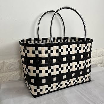 プラカゴバッグ　ppバンド ご注文品2点 ppバンドの かごバッグ ～Mサイズ～ 透明感が素敵な プラカゴ