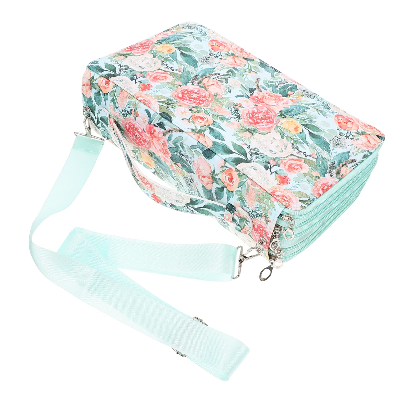 NUOBESTY Astuccio Portapenne Multistrato 360 Fori Grande Verde | Tessuto Oxford, Chiusura a Zip, Anelli Elastici, Ufficio e Scuola, Formato Portatile