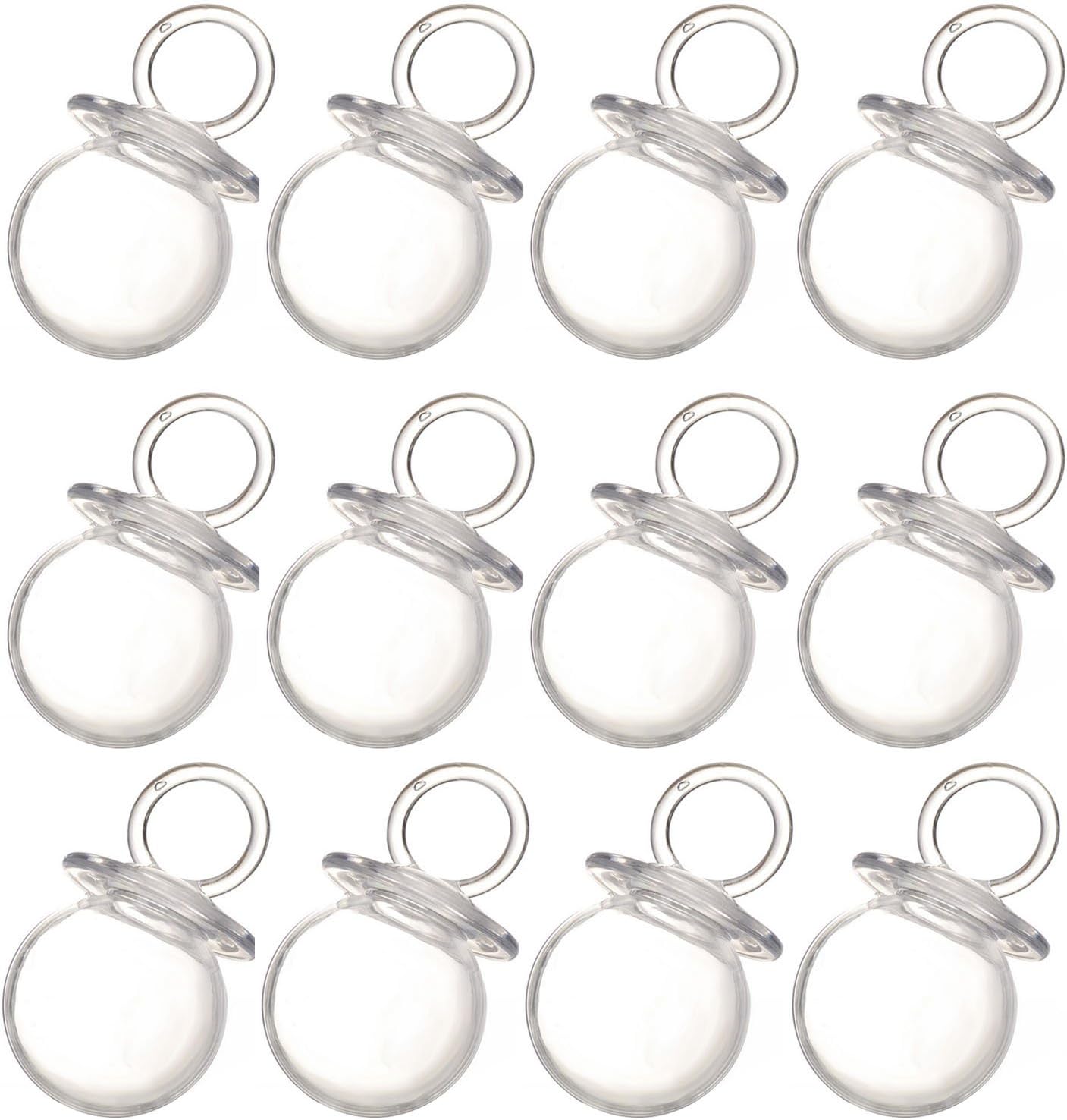12pcs Pacifier Nipple Style Clear Plastic Candy Sweets Cookies Box Jar Storage Container for Baby Shower Birthday Party Decoration