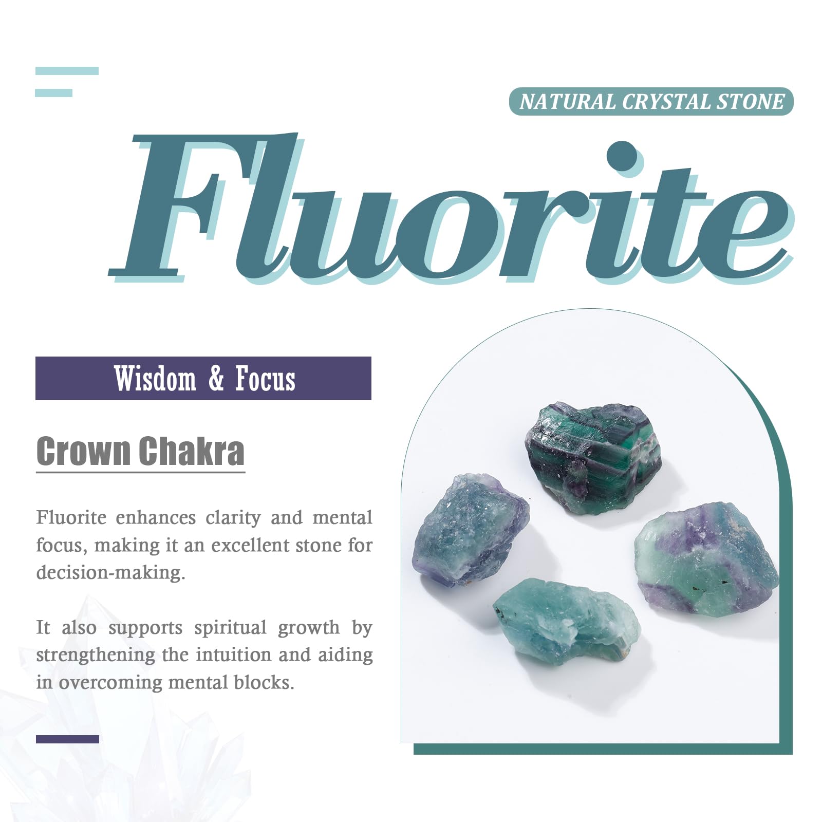 Nupuyai Sfera di cristallo di fluorite naturale con supporto, sfera di cristallo Feng Shui, decorazione per casa e ufficio, sfera di cristallo per meditazione, 51-60 mm