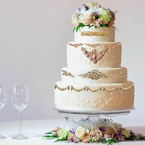 Miniatura 7 de Moldes de silicona de estilo barroco, moldes de fondant de encaje con curvas, molde de flores de alivio vintage, molde de arcilla 3D de filigrana