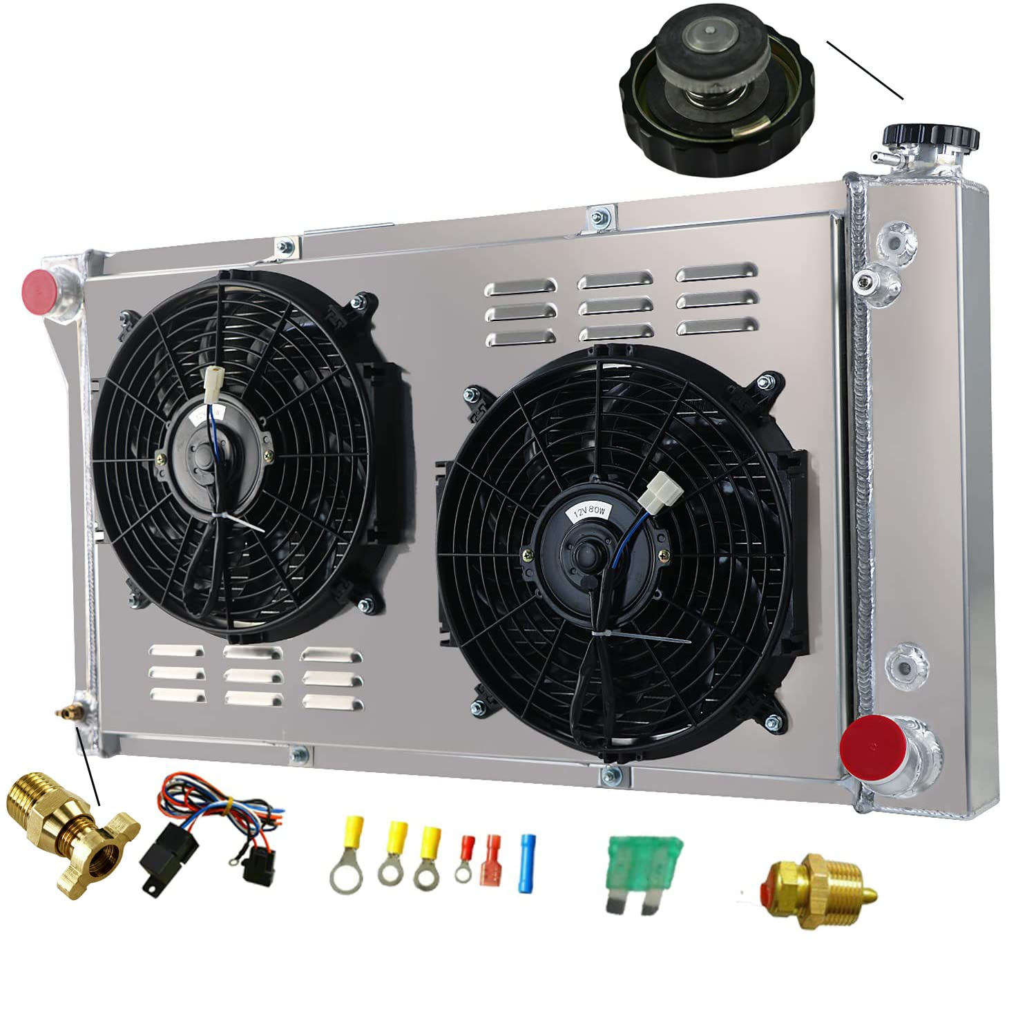 4 Row Radiator shroud Fan Relay For 1967-1972 Chevy C10 C K 10 20 30 Pickup Suburban Blazer GMC C15 C1500 C K 25 2500 35 3500 Jimmy