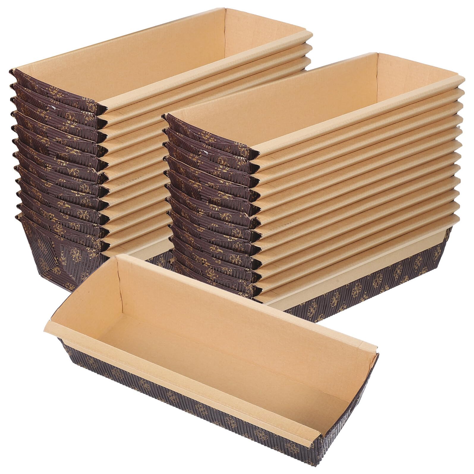 ULTECHNOVO Stampi Rettangolari per Pane in Carta da Forno Antiaderente 200X65X45Mm 50 Pezzi Usa e Getta per Cottura in Forno Microonde e Congelatore per Dolci Fatti in Casa e Panificati