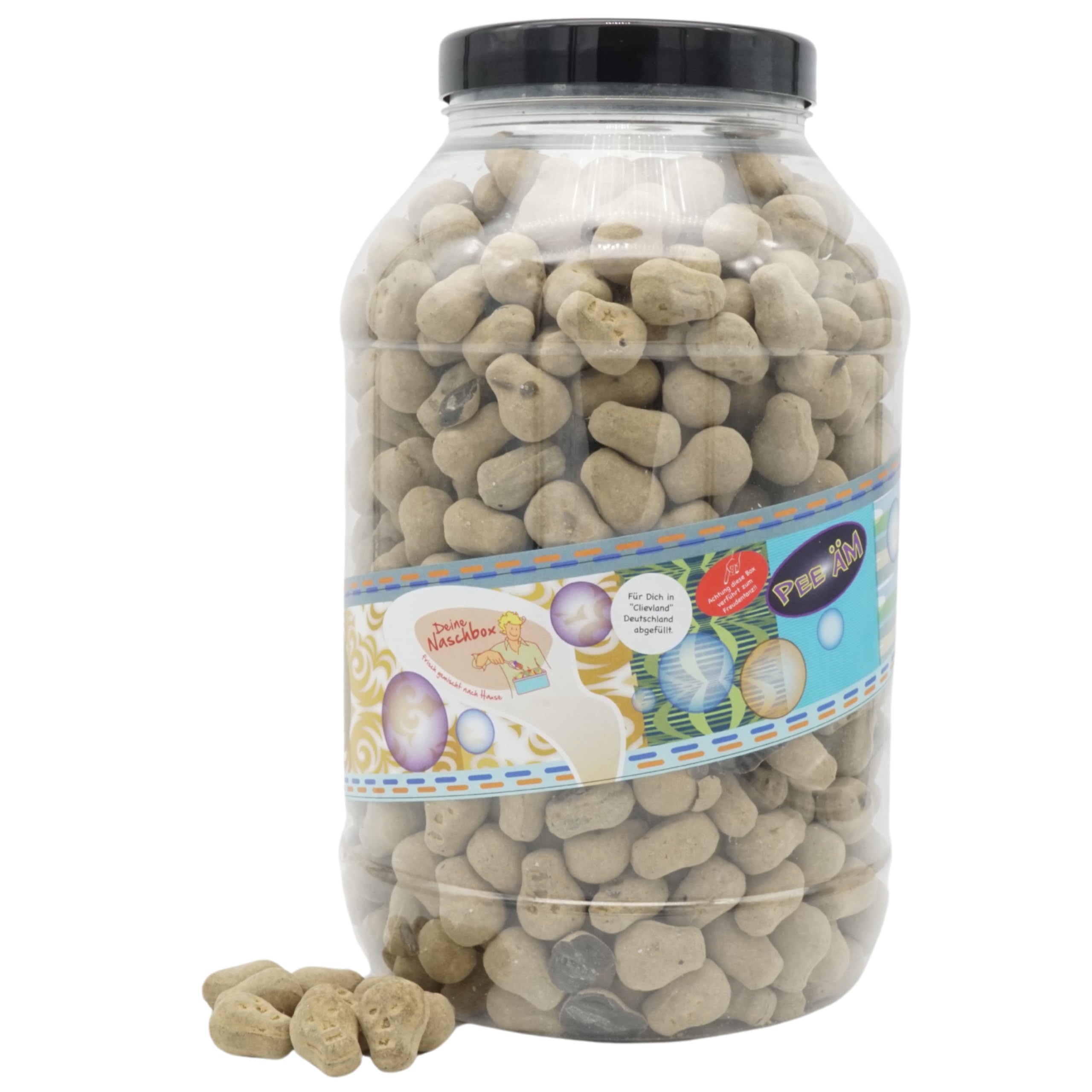 Deine Naschbox | Harte Lakritz Totenköpfe | 3kg Big | XXL Großpackung für Halloween, Gruselpartys & als Geschenk - Schädel mit Salmiakpuder