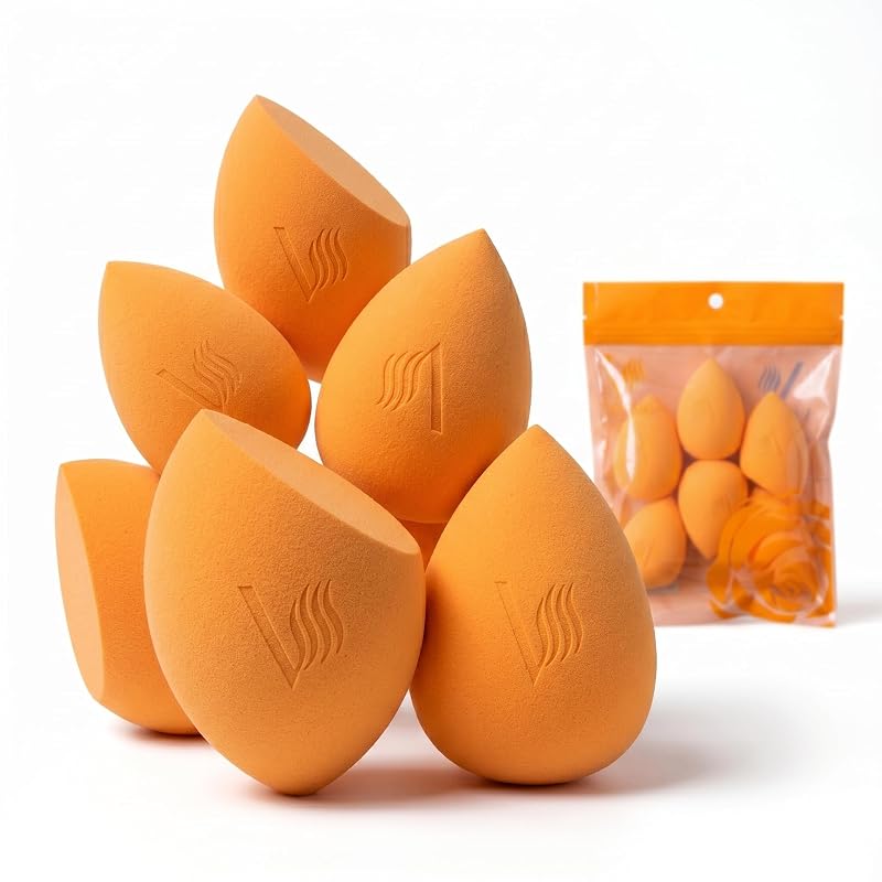 Vastique Conjunto de Esponjas de Maquiagem Firmes e Elásticas sem Látex, 6 unidades