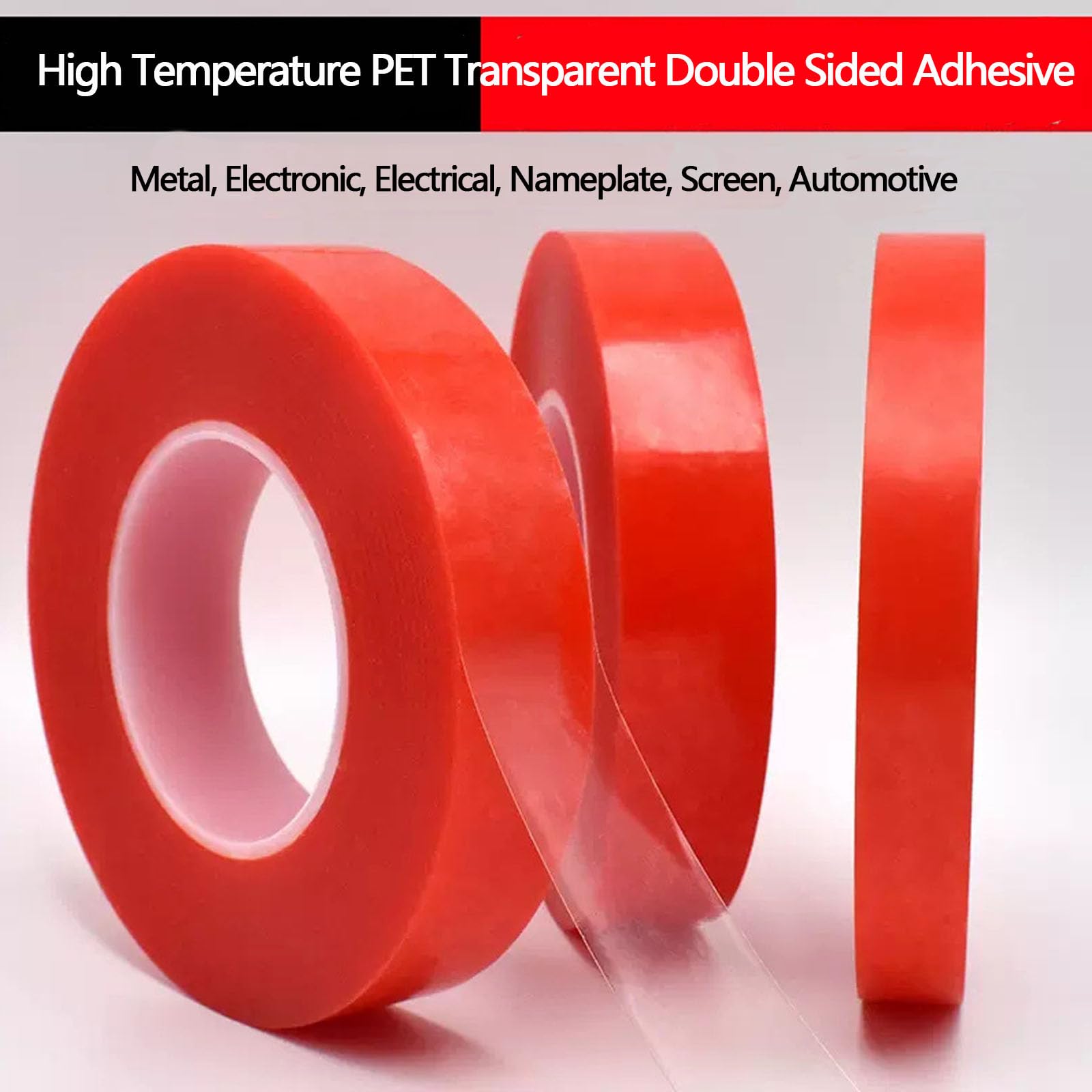 50mx80mm Nastro Biadesivo Extra Forte Nastro di Montaggio Impermeabile Resistente alte Temperature Trasparente Riutilizzabile per Tappeti, Poster Fotografici, Interni ed Estern