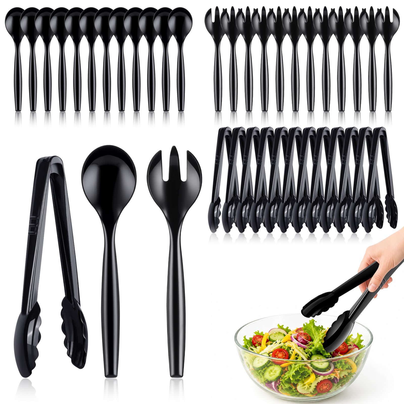 Plastic Serving Utensil Set - 18 Piece Buffet Set -12 Plastic Serving Utensil Set - 18 Piece Buffet Set -12