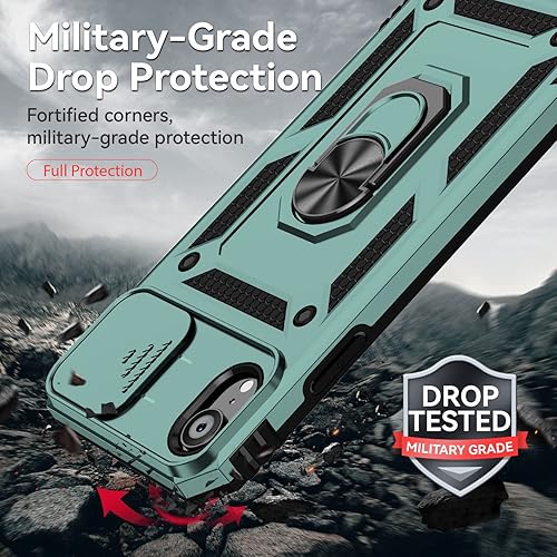 Miniatura 5 de Funda para iPhone XR con protector de pantalla para lente de cámara, doble capa protección contra caídas de grado militar de 15 pies Soporte de