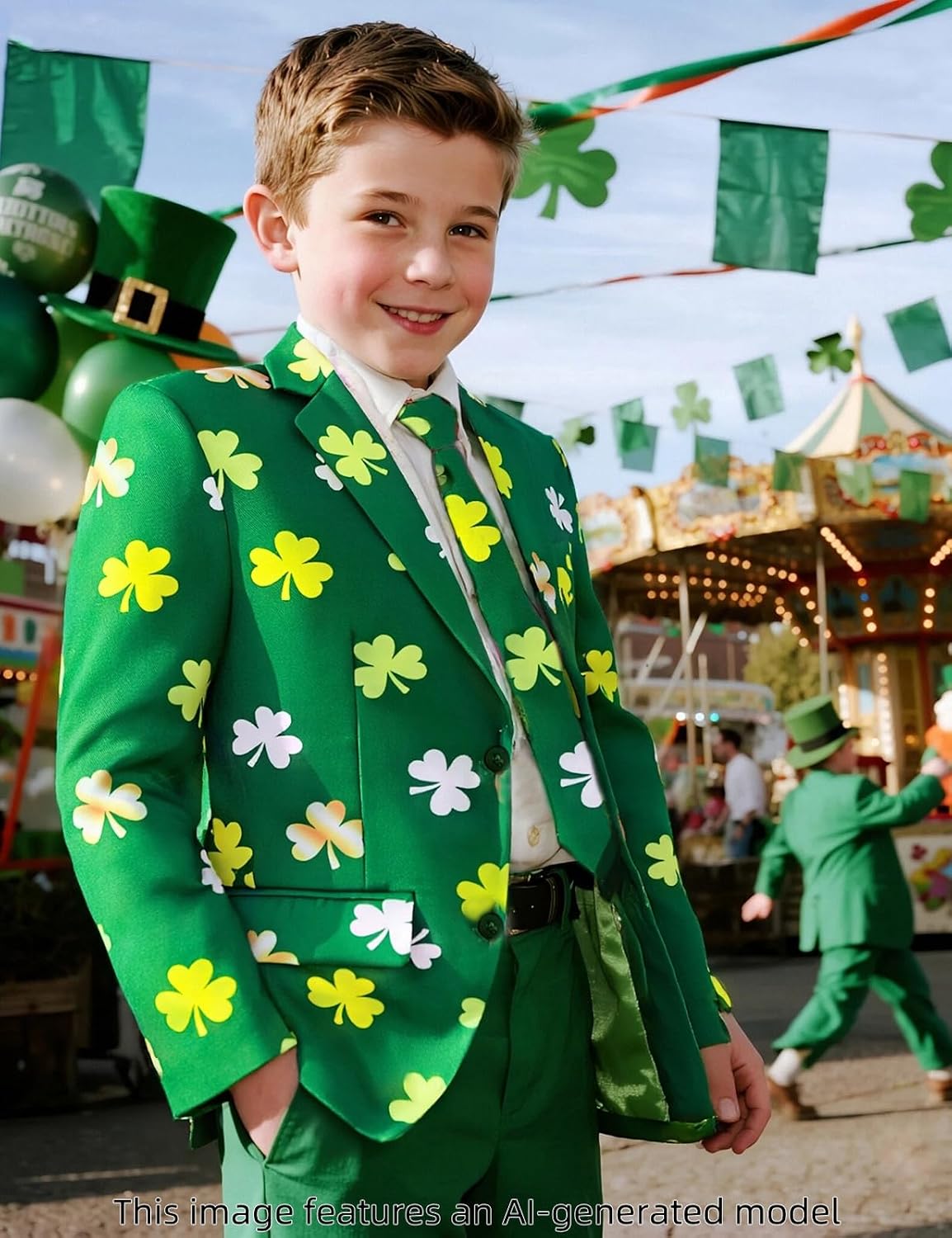 2-Piece Boys St. Patrick's Day Suit Blazer & Tie, 8-16 Years