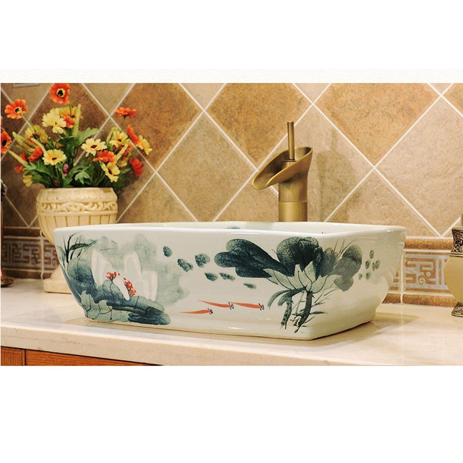 Prawdziwy ceramiczny Retro umywalka łazienkowa Umywalka na blat
