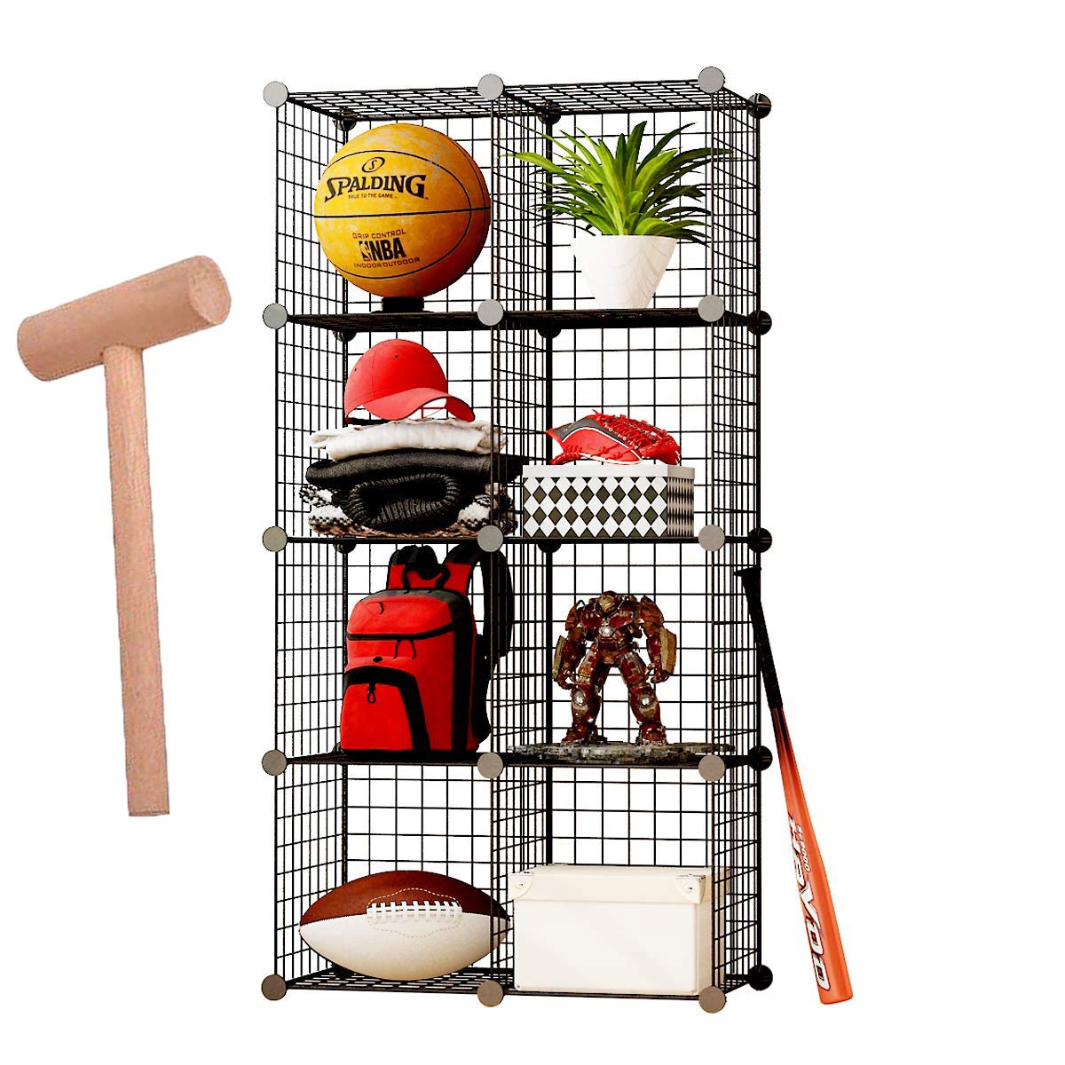 Buy LQW Metal Wire Cube Storage Cube Shelves Organizer Stackable