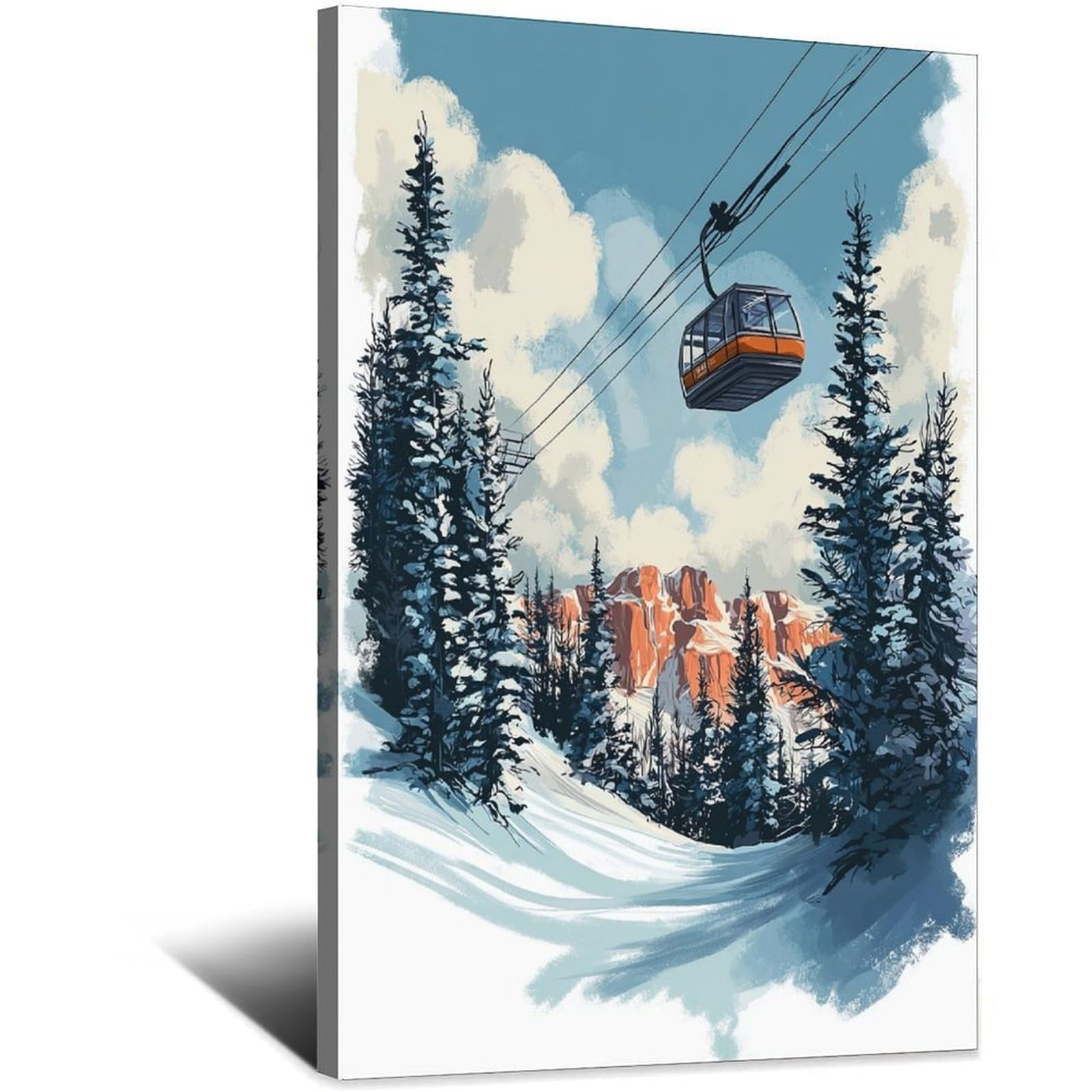 Snowbird Utah Ski Posters 20x30inch(50x75cm) Vintage Watercolor Canvas Art