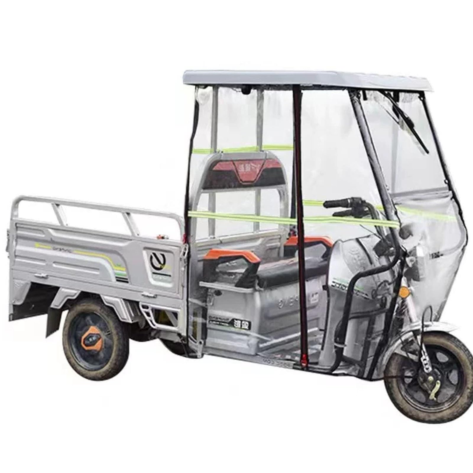 Adult Waterproof Tricycle Cover Canopy, Fully Enclosed 3-Wheel Tricycle Protective Clothing with Windshield And Reflective Strips,Protect 3-Wheel Bike From Rain,Dust(Gray)