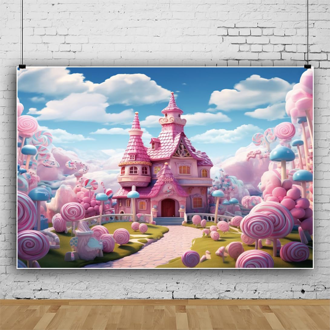 Aazon.co : Candyland Backdrop Candyland Lollipop Birthday Backdrop - View #7