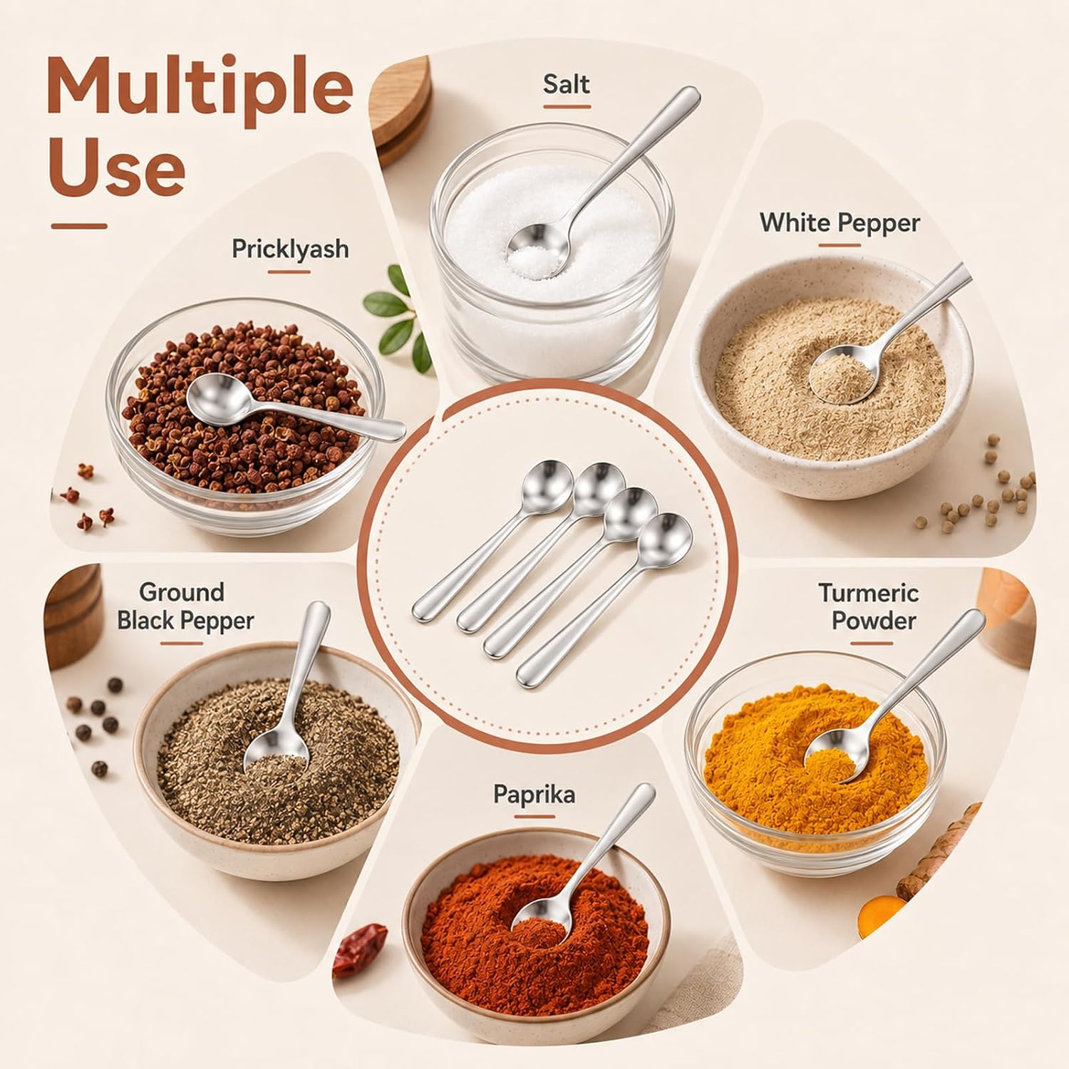 8 Pcs Mini Coffee Spoons Espresso Spoon Small Coffee Spoons