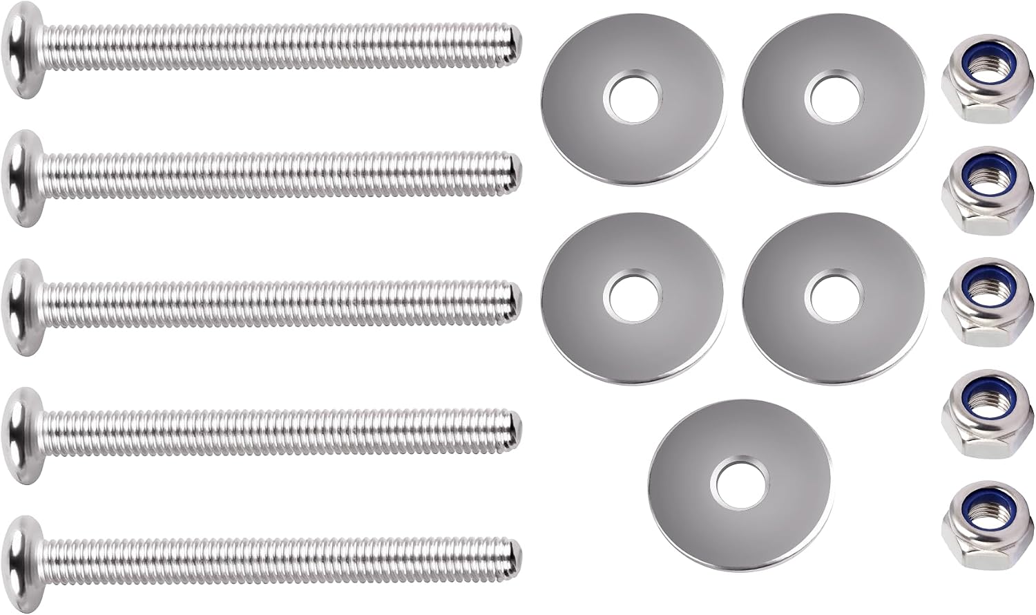 2994887 Trolling Motor Mounting Hardware Kit(Stainless),2.5" Bolts | Fit for Minn Kota Fortrex,Ultrex,Riptide Fortrex SF Bow Mount Trolling Motors,Nylock Lock Nuts,PN 2263468 2261713 2263104