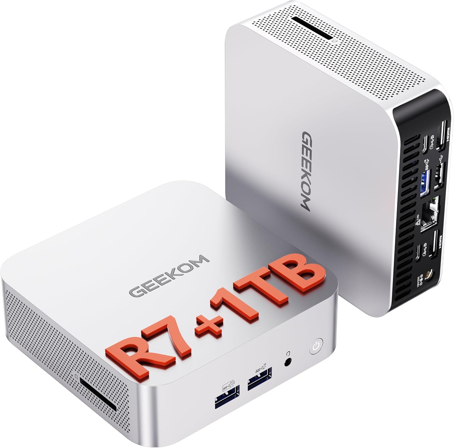 GEEKOM A6 Mini PC, Ryzen 7 6800H, 16GB DDR5 Upgradable RAM 1TB PCIe 4.0 SSD