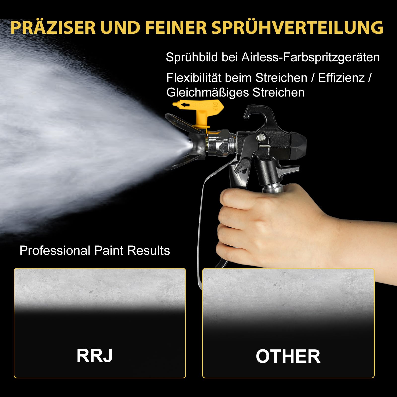 Airless HVLP Airless HVLP pistolet natryskowy z 6 dyszami Airless z uszczelką końcówkową (typ 215, 317, 417, 517, 517, 519, 621)