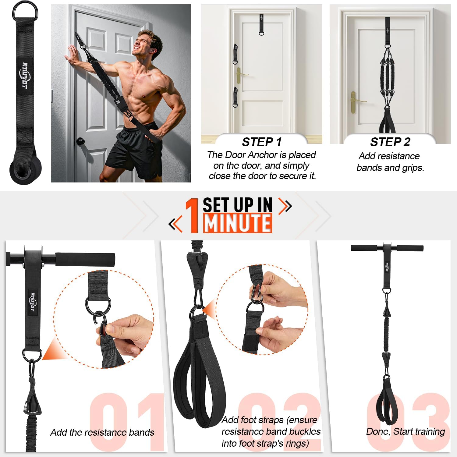 Forearm Strengthener and Wrist Roller with Resistance Bands, Resistance Bands for Working Out