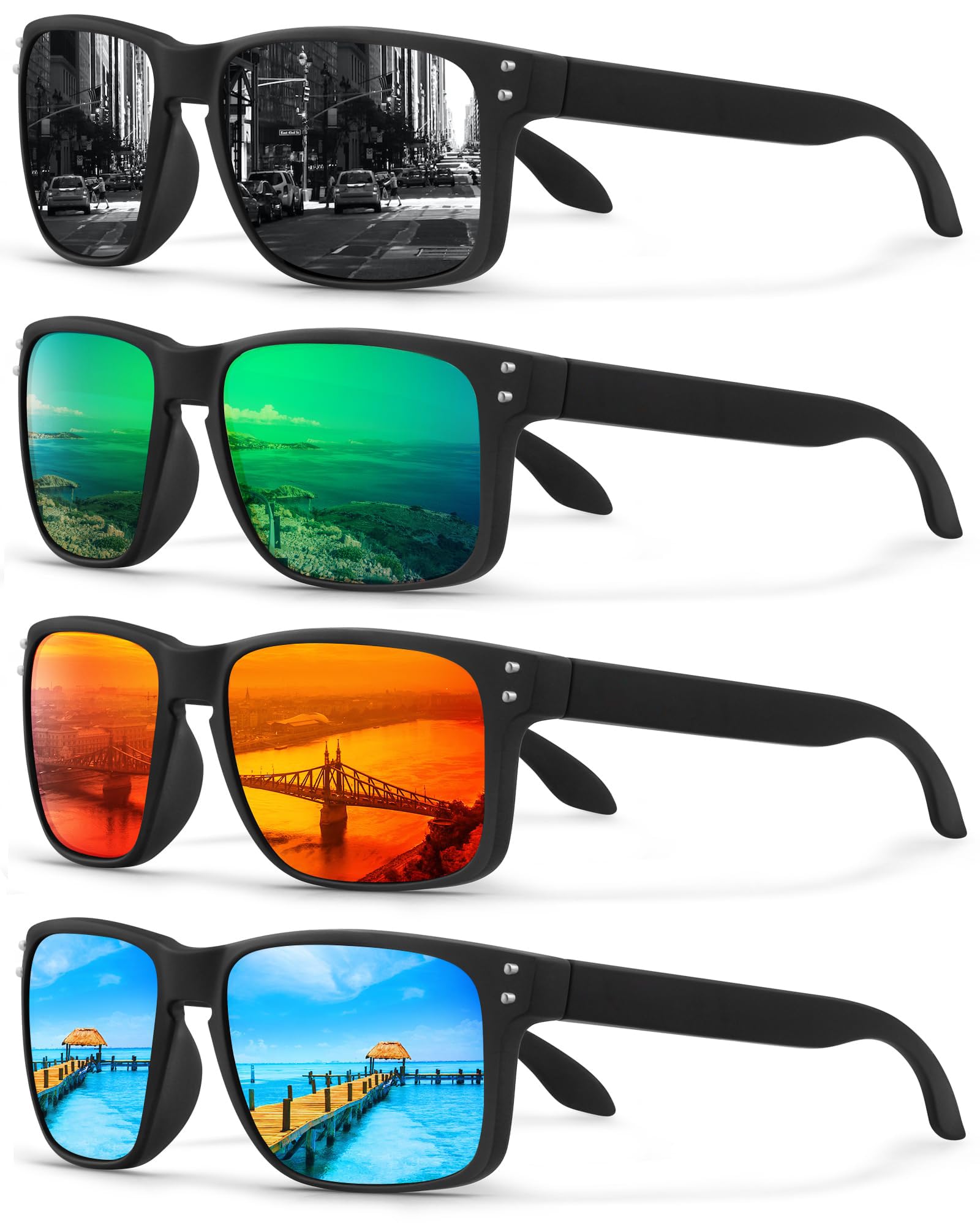 Polarized Square Sunglasses For Men and Women Matte Finish Sun Glasses UV Protection Glasses