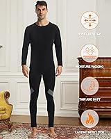 Vista 7 de Runhit Mens Thermal Underwear SetFleece Lined Long Johns for Men Thermal Shirts and Pants Base Layer Cold Weather Thermals