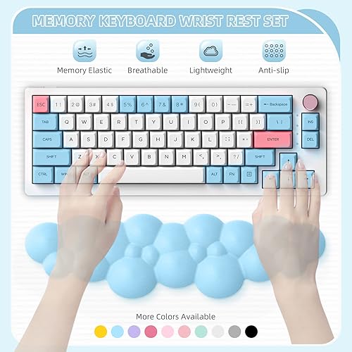 Miniatura 3 de Reposamuñecas para teclado y alfombrilla para mouse con soporte de muñeca, reposamuñecas de gel ergonómico para teclado de computadora y alfombrilla
