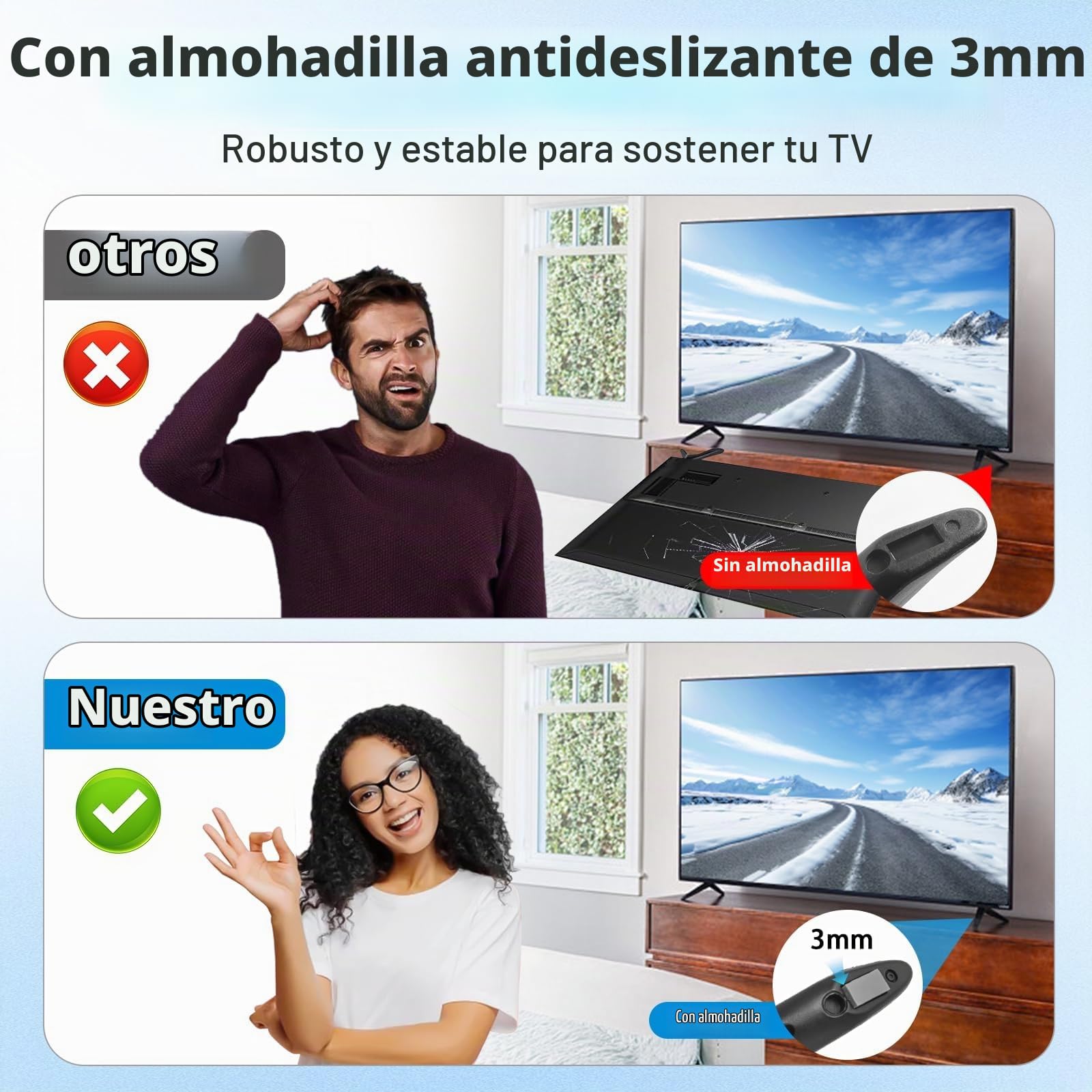 Para patas de soporte de TV Samsung, patas de TV de repuesto para Samsung, 1 par de bases de soporte de TV Samsung UN50TU7000FXZA UN50TU700DFXZA UN55TU7000FXZA UN55TU700DFXZA UN58TU7000FXZA
