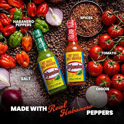 Miniatura 4 de EL YUCATECO Salsa picante, sabor auténtico a salsa picante mexicana, sabor audaz con salsa habanero real, patada ardiente en cada gota, juego de