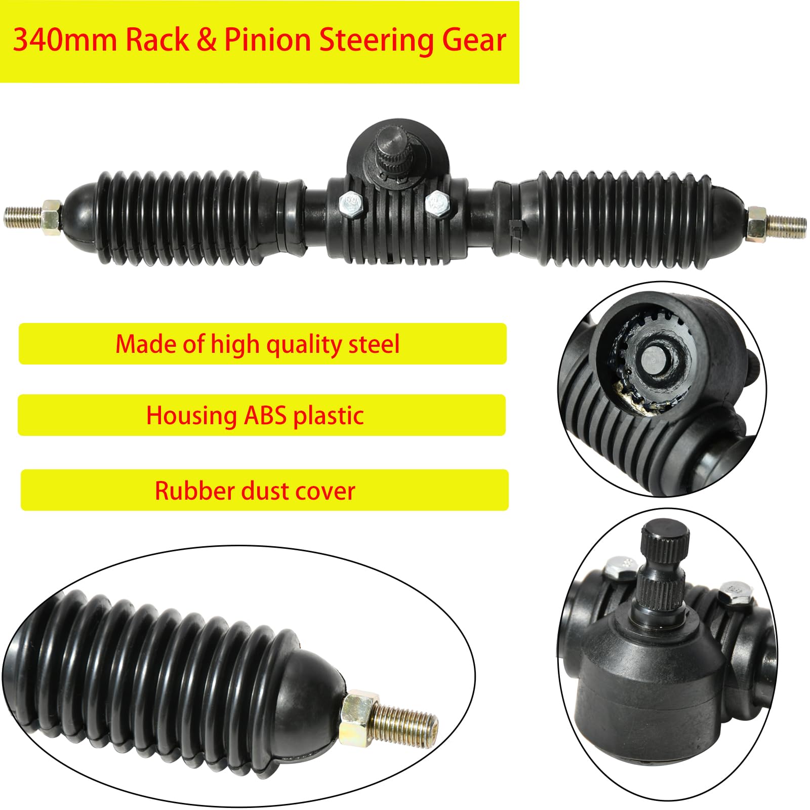 Power Steering Rack Pinion Assembly, Heavy Duty High Strength Solid Structure