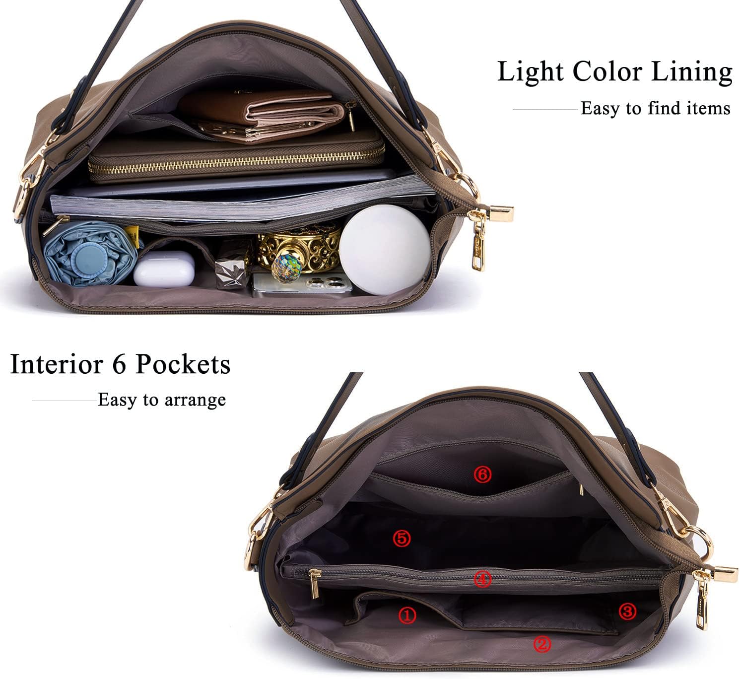 Large Crossbody Bags Ladies Shoulder Handbags Purse and Wallet Set for Women Totes Hobo Purses