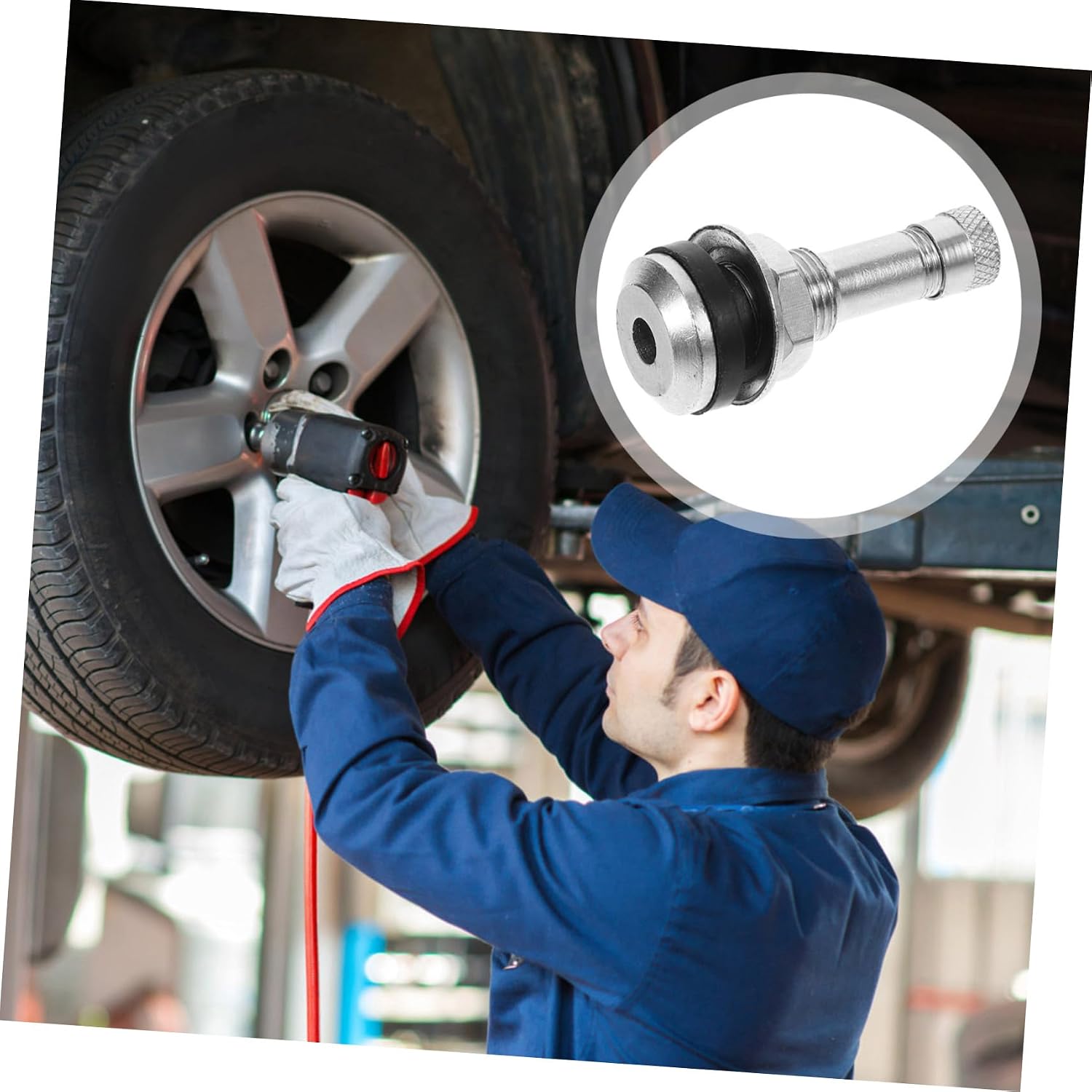 Gatuida 4pcs Car Tire Valve Stem Replacement Kit Valve Stem Caps for Passenger Cars