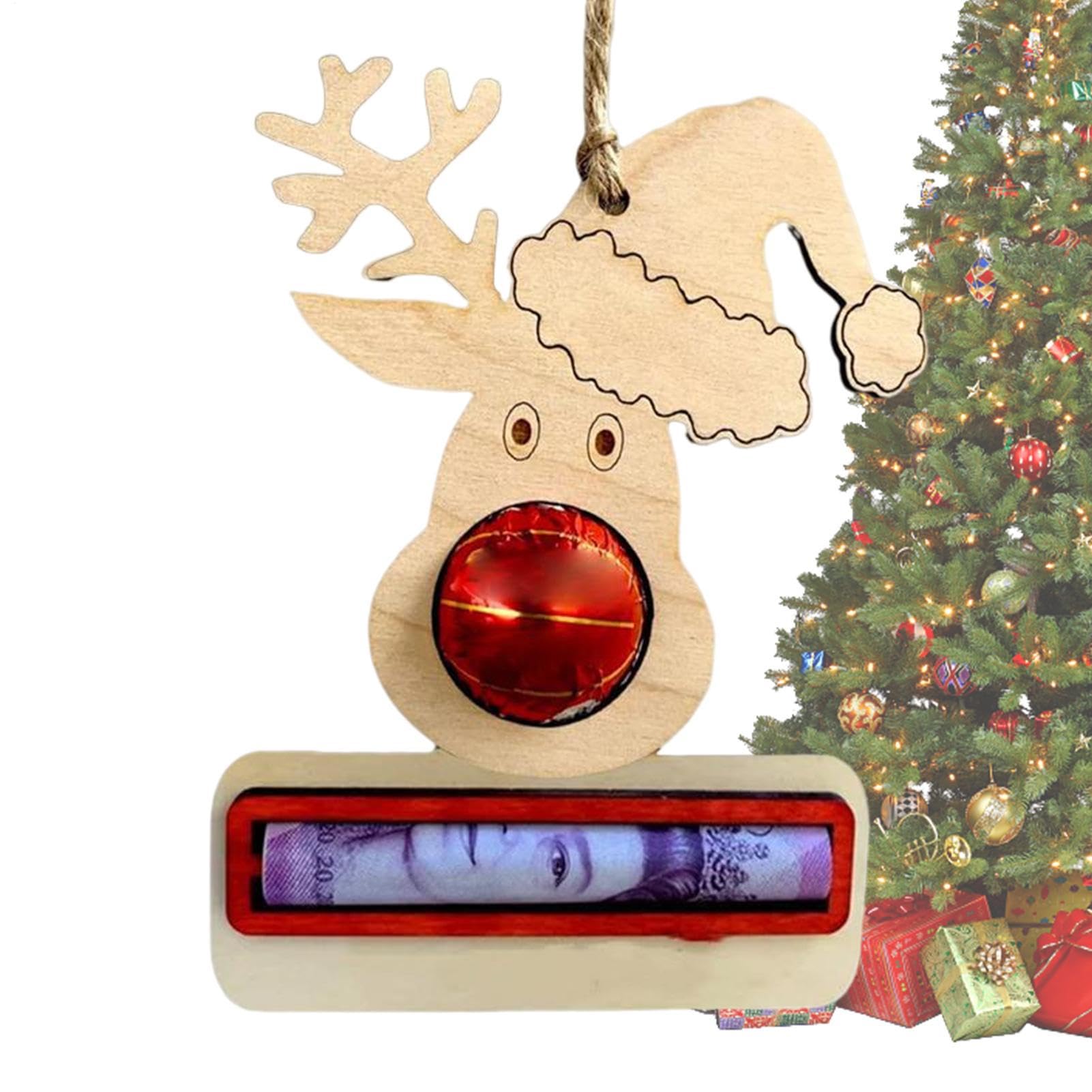 Adorno para árbol de Navidad con Soporte para Dinero, Titular de Dinero Hecho a Mano para Regalo en Efectivo, Decoración para, se Pueden Escribir bendiciones en la Parte Posterior.