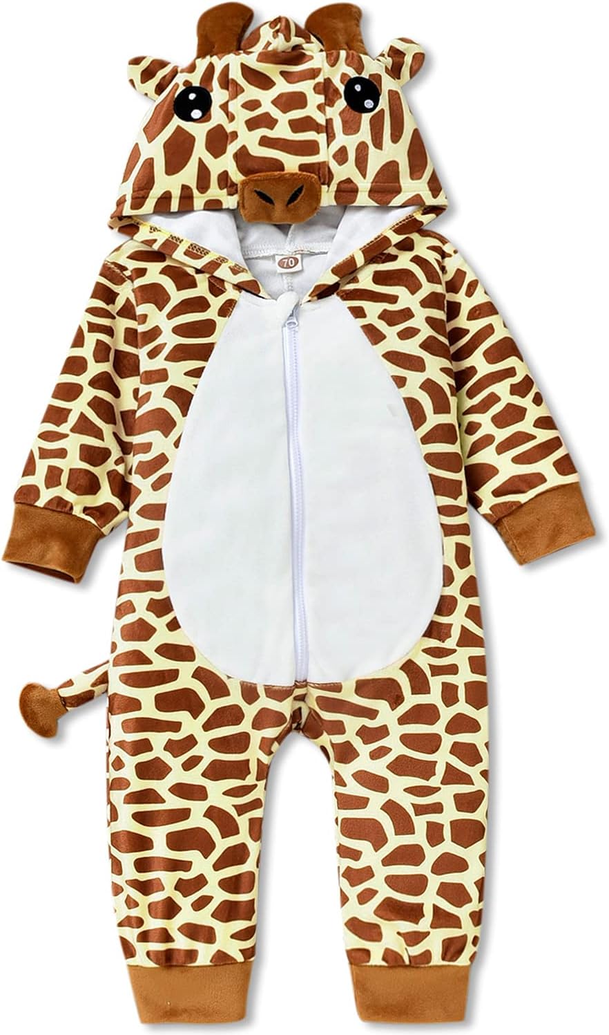 Aalizzwell Baby Animal Romper, Infant Boys Girls Hooded Romper Fall Winter Clothes Outfit