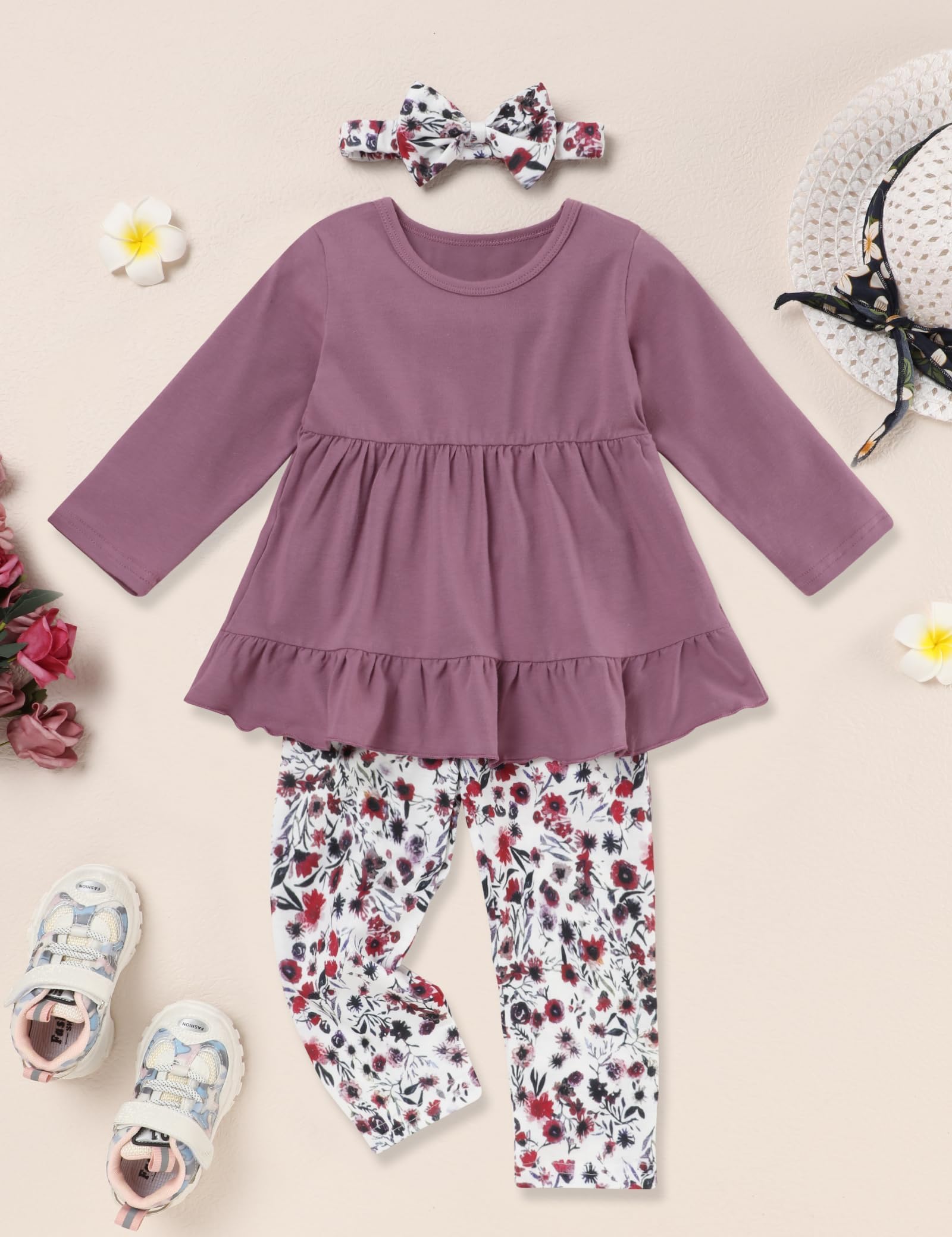 Vestiti da bambina a maniche lunghe con volant top e jeans pantaloni per bambina abiti autunnali