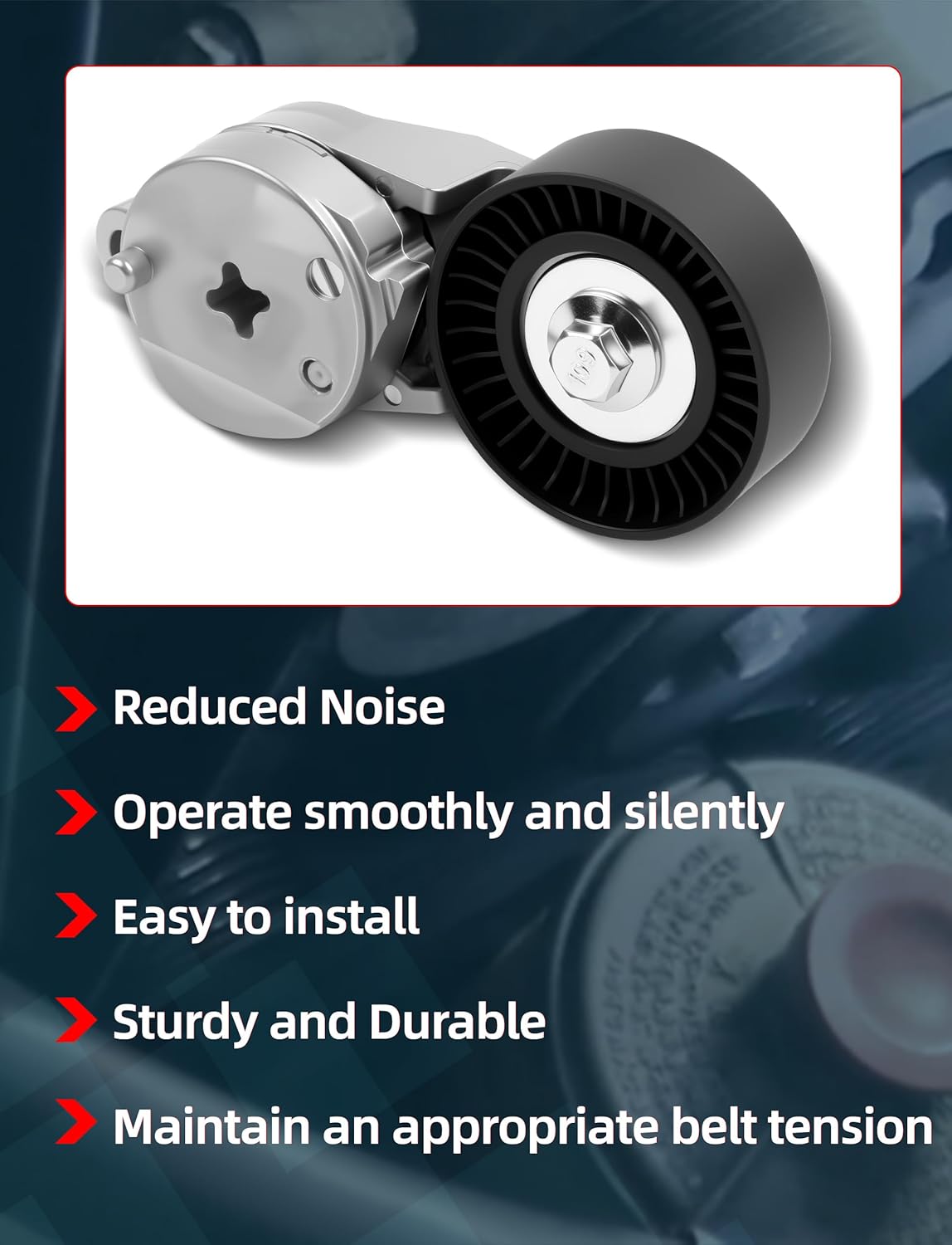 Belt Tensioner Kit Assembly with Pulley Compatible with 2009-2015 Venza, 2009-2018 RAV4, 2009-2019 Highlander, 2011-2013 Sienna, 2012-2017 Camry, 2015-2018 NX300h OE# 39106, 1662036010, 166200V020